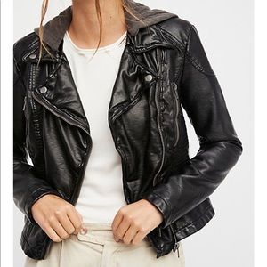 FREE PEOPLE VEGAN LEATHER JACKET